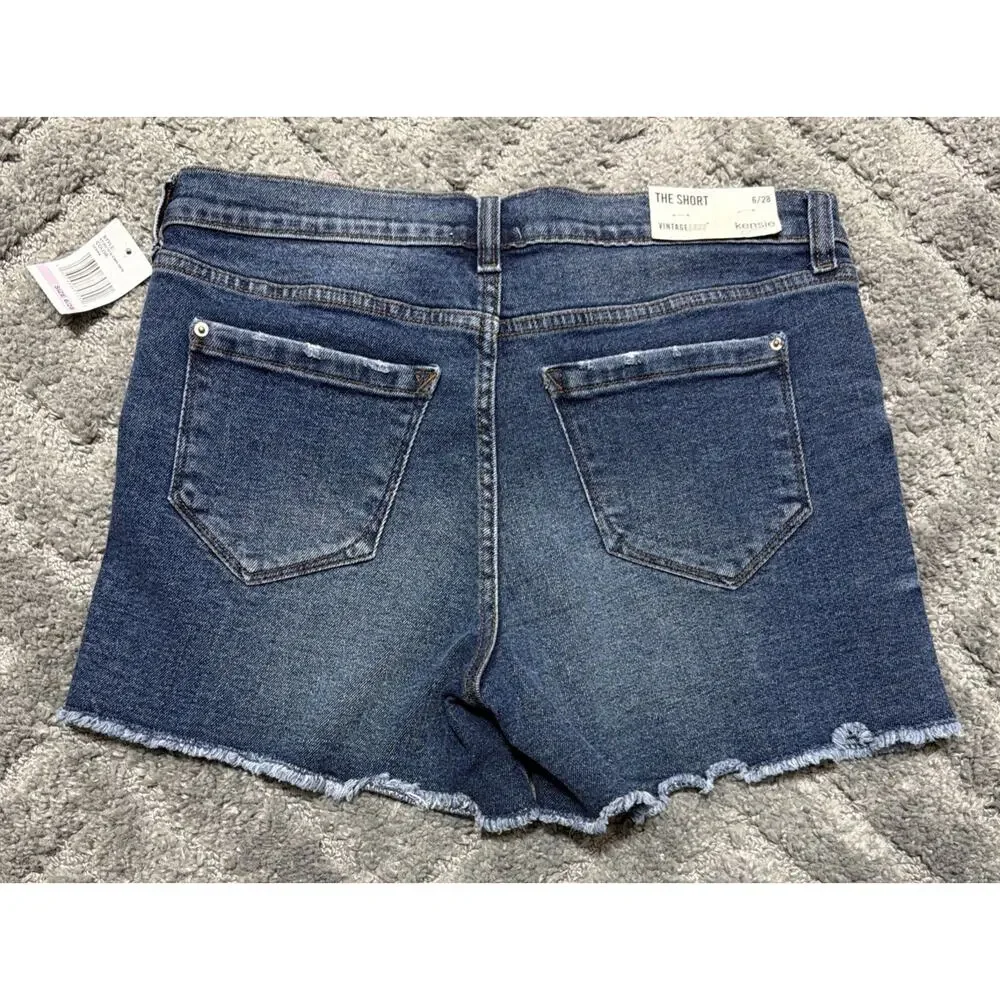 Kensie Jeans Vintage Luxe Women's The Short Size 6/28 Lesina Blue Denim Shorts - Picture 2 of 8
